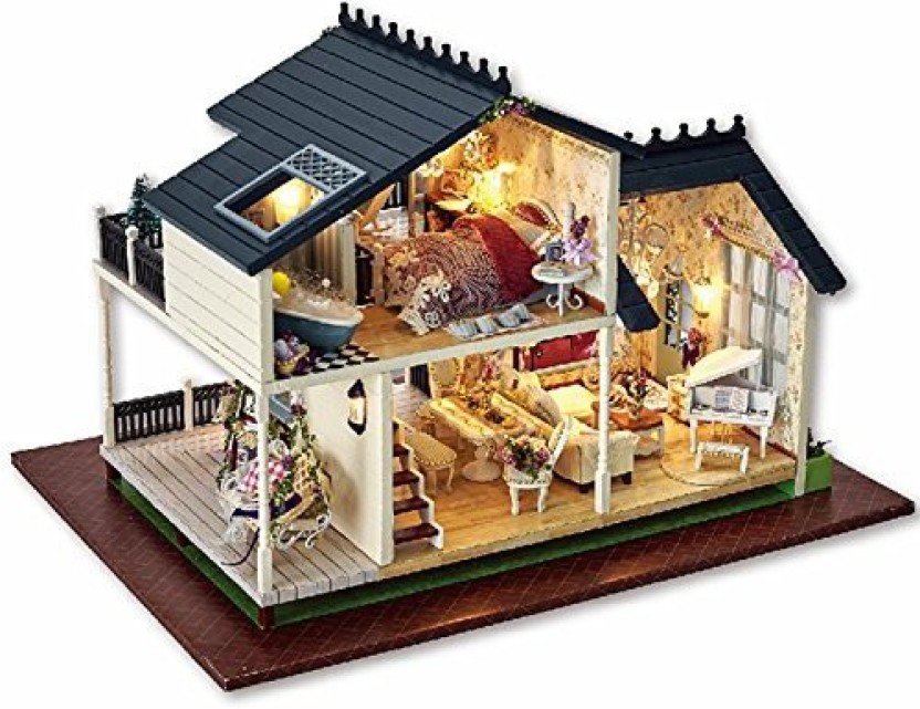1//24 DIY Miniature Dollhouse With Furniture Kit Cafe Life Scene Decoration