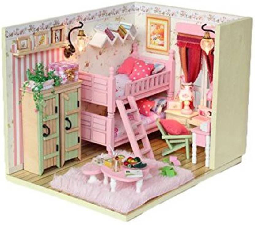 Famulei M006 Diy Castle Dollhouse Miniatures Dolls House Kit Bedroom