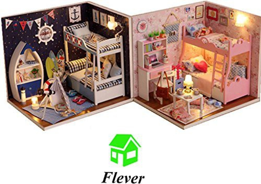 Flever Dollhouse Miniature DIY House Kit Creative Room with Furniture for