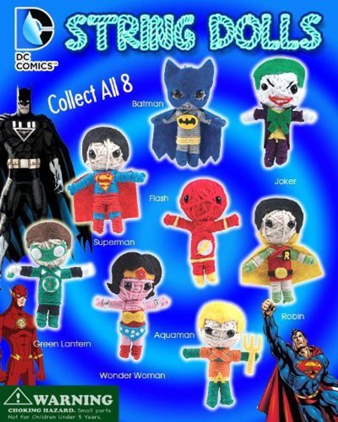 Dc Comics Super Hero 2 String Dolls Lot Of 10 Featuring
