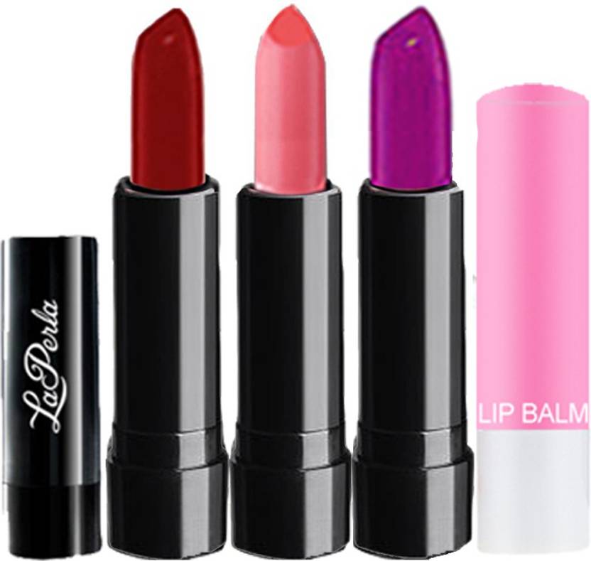 La Perla 3 Lipstick With Lip Balm Makeup Combo Price In India Buy