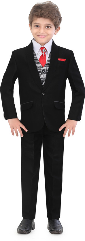 Jeet Coat Suit Set with Shirt Self 