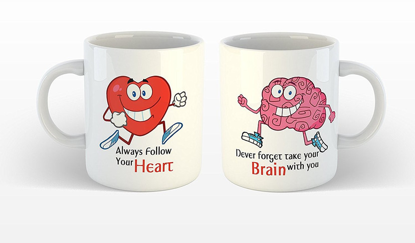 5 x FOLLOW YOUR HEART Mug Tea Coffee Gift Inspiring Message Quote Gift