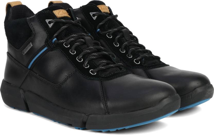 CLARKS Triman Up GTX Black Boots For Men - Buy Black Color CLARKS Up GTX Black Leather Boots For Men Online Best Price - Shop Online for Footwears