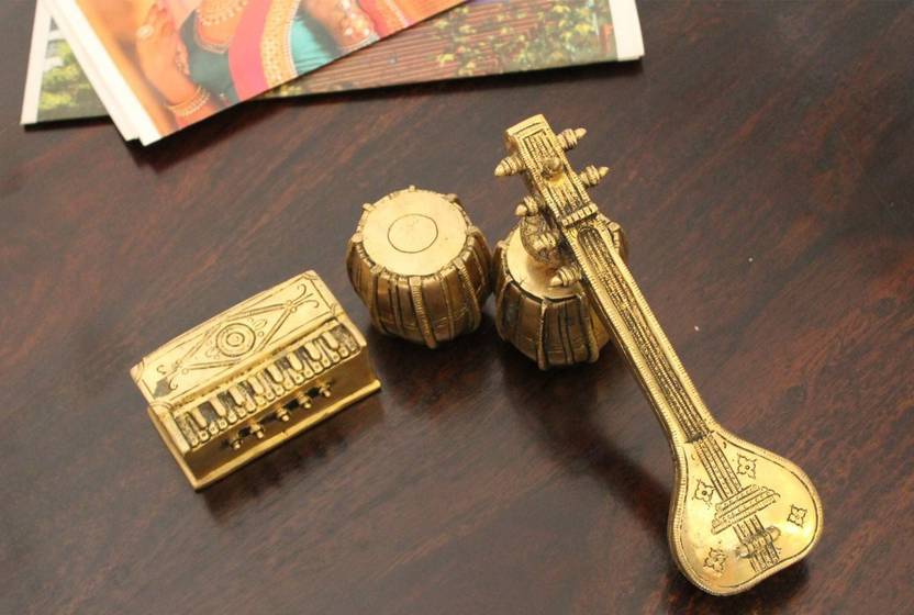 Rightwood Music Set Veena Tabla Set Harmonium In Antique