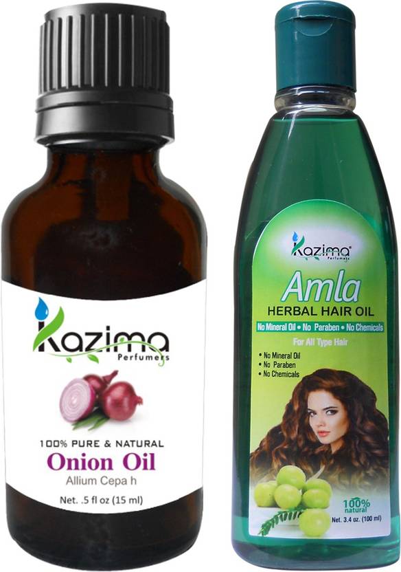 Kazima Combo Of Onion Oil 15ml And Amla Herbal Hair Oil 100ml Anti