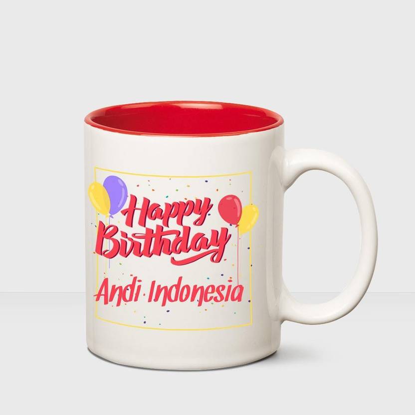 HUPPME Happy Birthday Andi Indonesia Inner Red mug Ceramic Coffee Mug