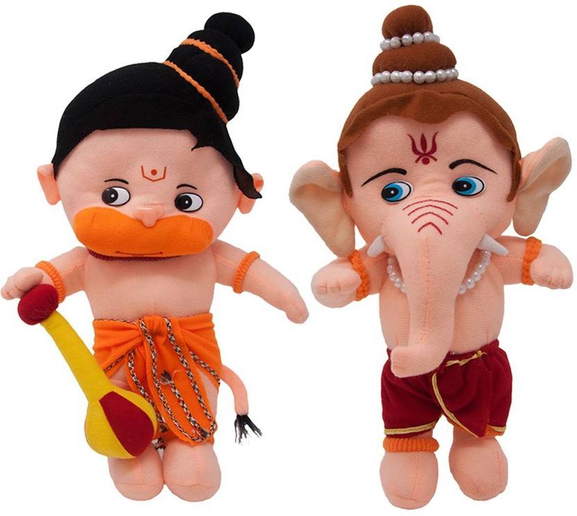 MTC Lord Baal Hanuman & Ganesha Hindu Idol Combo Soft Plush Toy 34cm