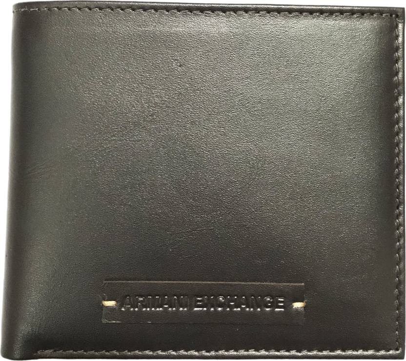 A/X ARMANI EXCHANGE Men Grey Genuine Leather Wallet Dark Brown - Price in  India 