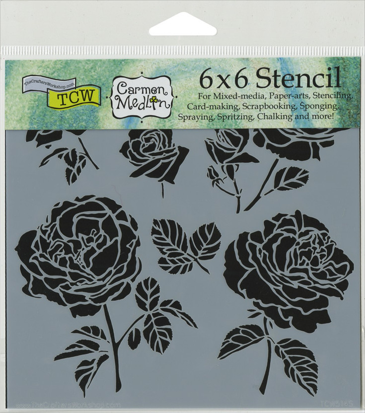 6 by 6 Crafters Workshop Cabbage Roses Crafters Workshop Template
