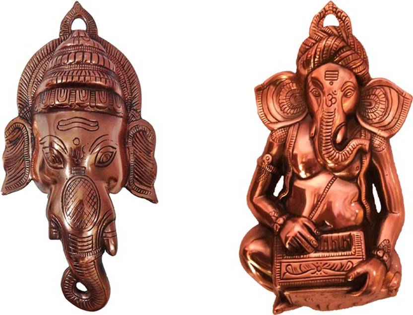 Vintan Combo Of 2 Metal Wall Hanging Religious God Ganesh Figurine