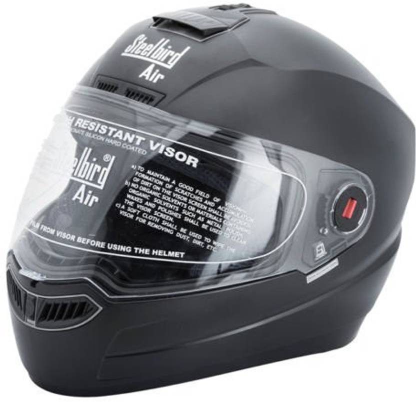 Steelbird Air Sba 1 Series Matt Black Isi Certified Helmet With Micro Metric Buckle Meeting European Standards Large Size Motorbike Helmet