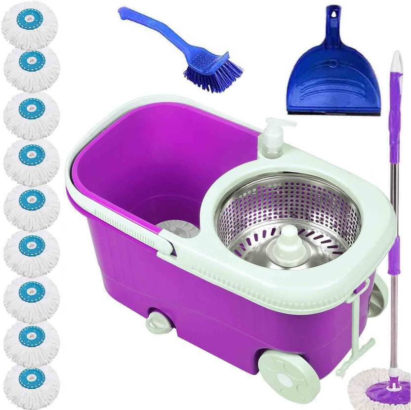 VMOP Elite Steel Bucket Mopm2278 Mop Set, Toilet Brush, Dustpan Price