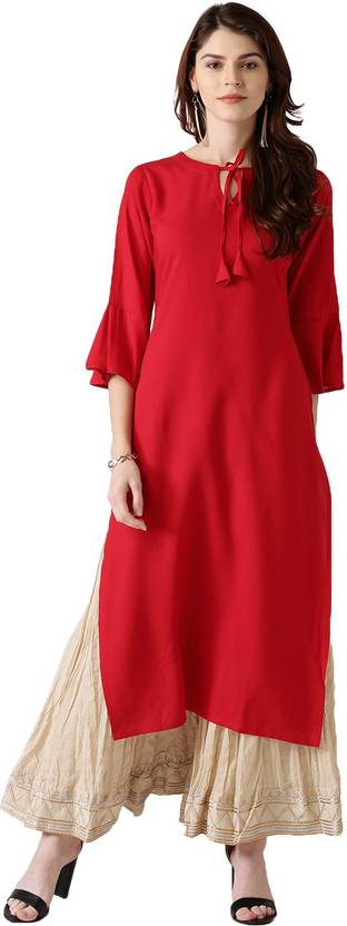 Libas Women Solid Straight Kurta