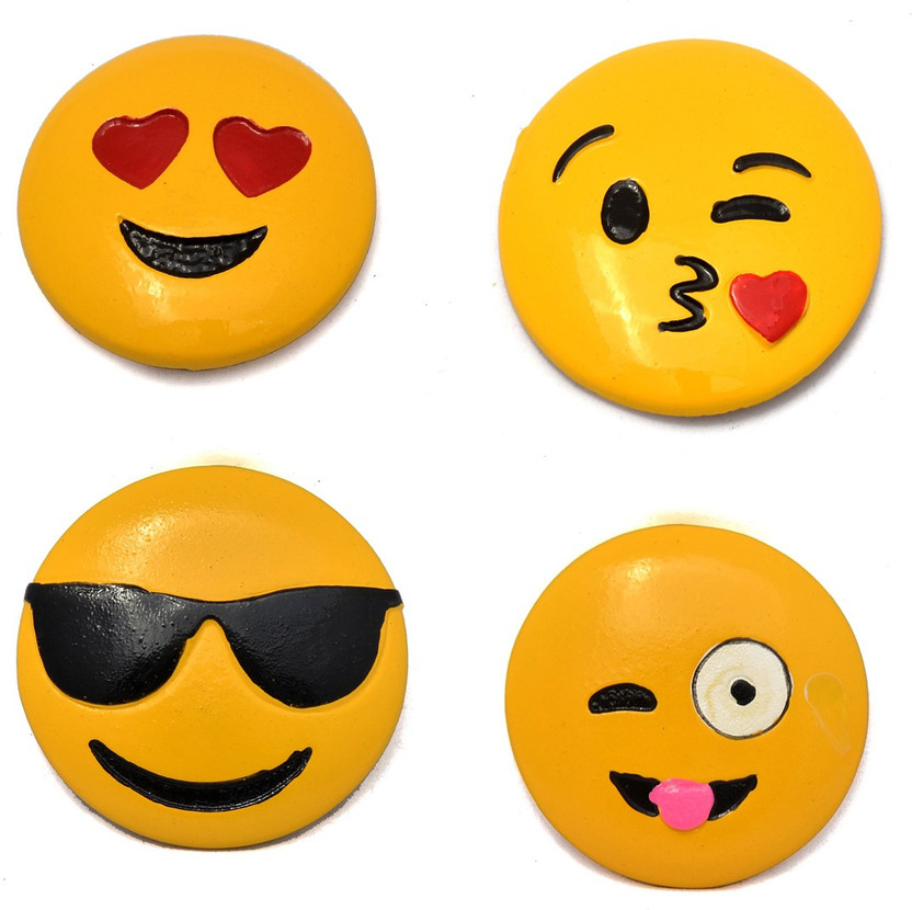499 Yellow Emoji Smiley Face Hair Clip