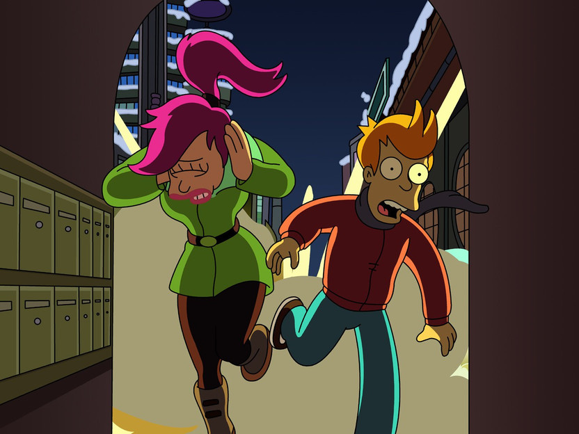 Gift Wall Art ART PRINT Fry and Leela illustration TV series Futurama