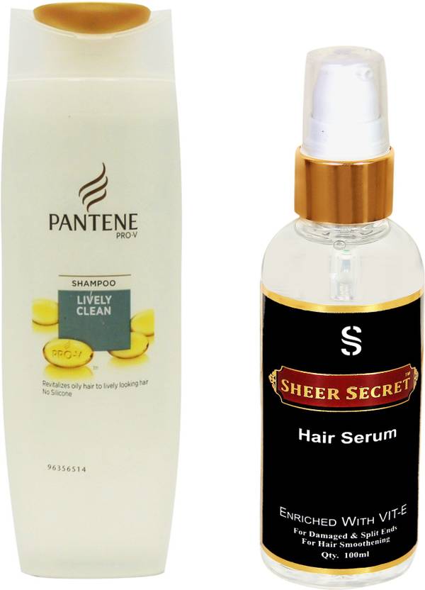 Pantene Lively Clean Shampoo 180ml With Sheer Secret Hair Serum
