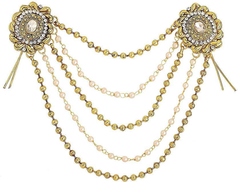 Sanjog Traditional Bahubali Inspired Wedding Pearl Layed Hair