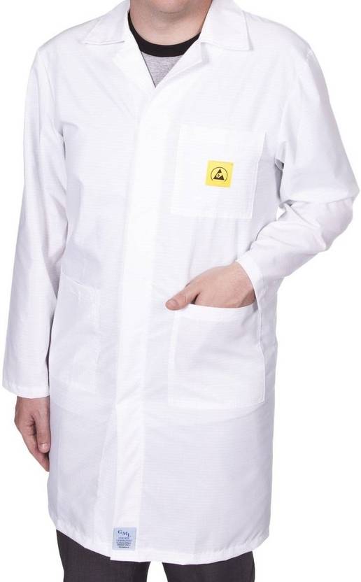 REYTAiL ESD Safe White Antistatic Unisex Lab Apron / Jacket / Coat