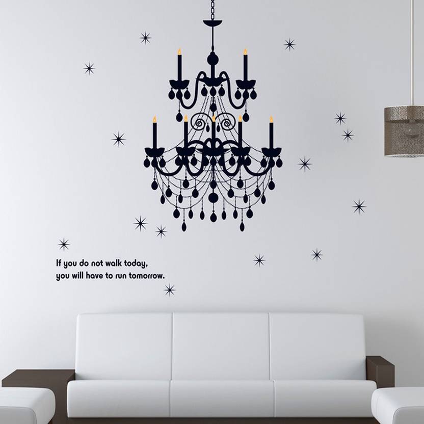 ascent large decals chandelier design black pvc vinyl wall sticker