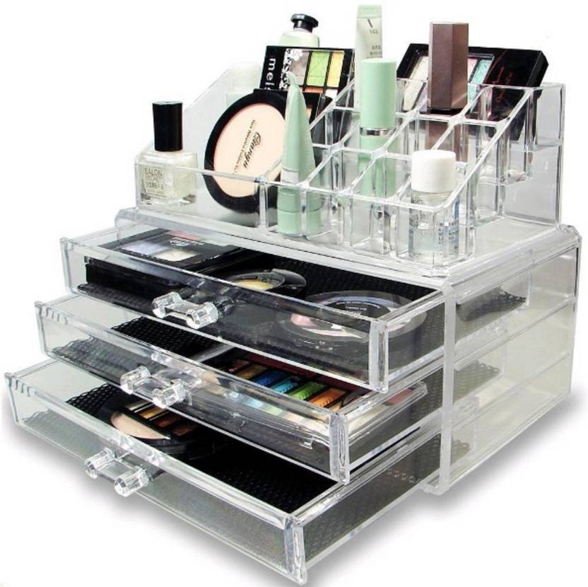 Avmart Lipstick Holder Stand With 3 Drawer Cosmetic Organizer Vanity