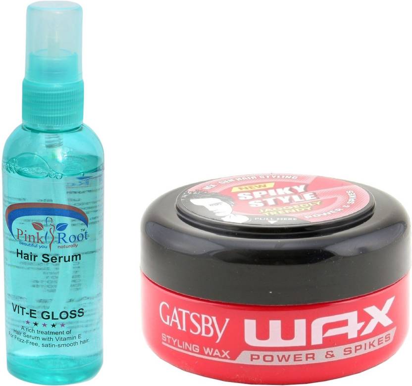 Pink Root Hair Serum And Gatsby Spiky Style Styling Wax Power