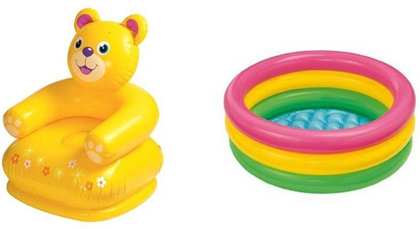 K T Brothers Eet Inflatable Kids Bath Water Tub With Chair