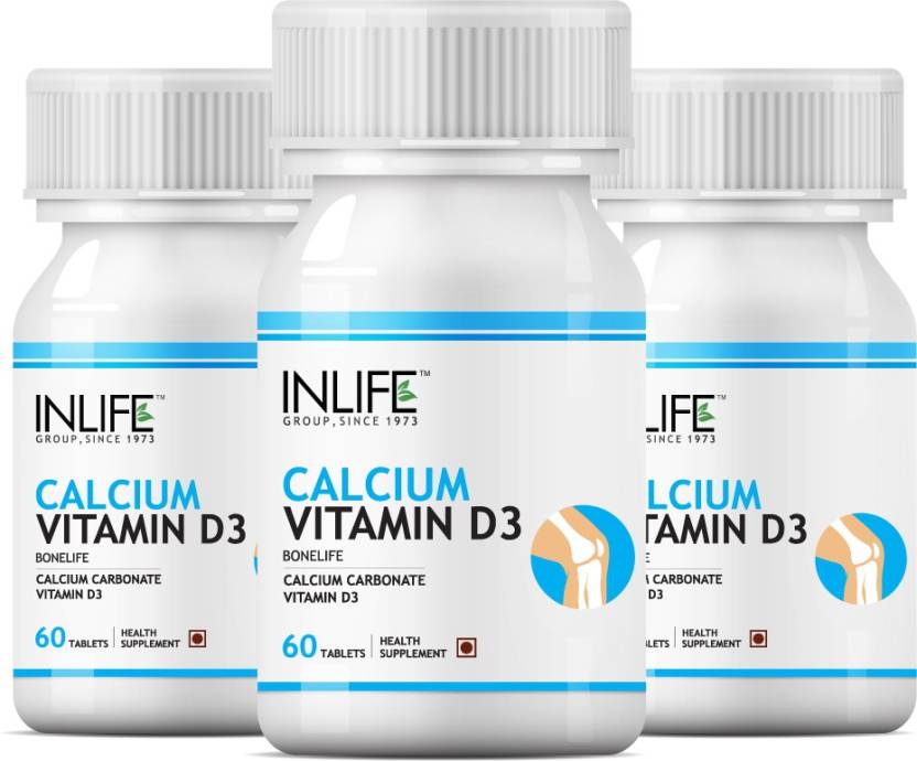 Inlife Inlife Calcium Vitamin D3 Tablets 3 Pack