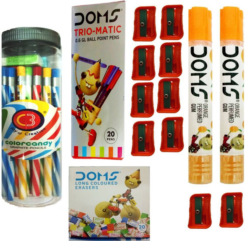 DOMS C3 COLORCANDY GRAPHITE PENCIL ( 1 SHARPENER + 1