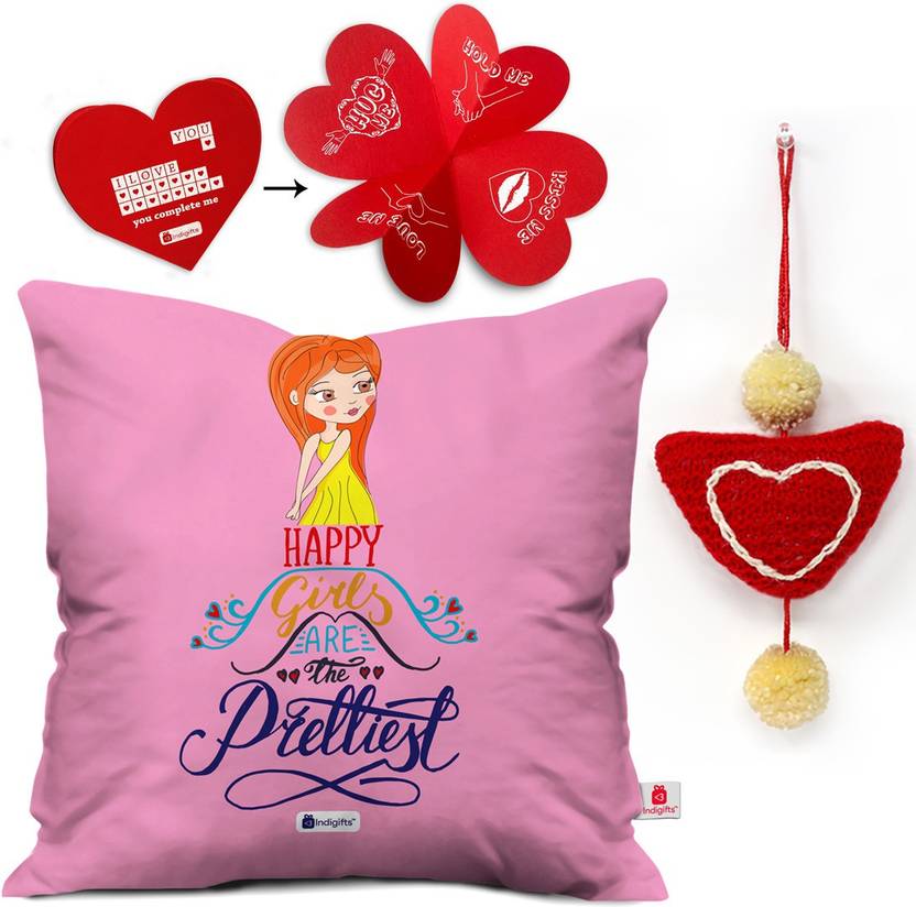 Indigifts Cushion, Showpiece, Soft Toy, Greeting Card Gift Set Price in