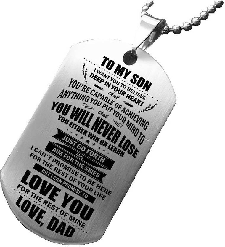 Streetsoul Father Son Necklace Engraved Silver Dog Tag In Streetsoul Father Son Necklace Engraved Silver Dog Tag In India At Best S