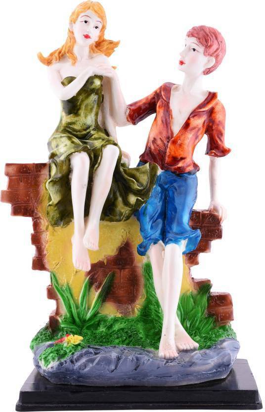 Touch India Valentine Romantic Love Couple Sitting On Wall In Marble