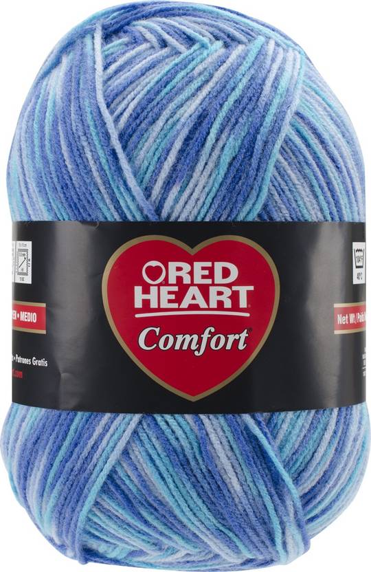 Coats Yarn Red Heart Comfort Yarn Turquoise Blue Print Red
