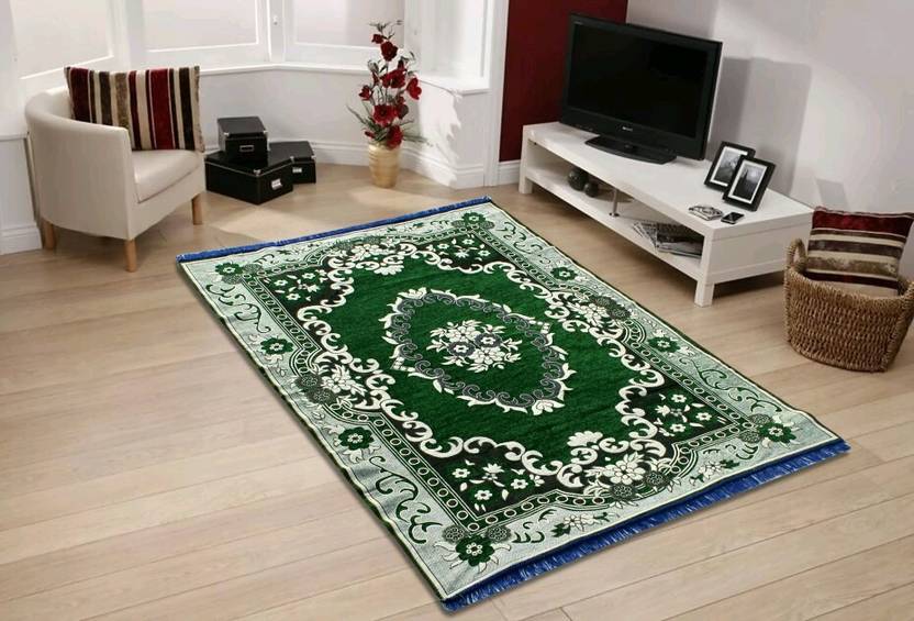 Classy Green Velvet Carpet Classy Green Velvet Carpet 150 Cm X 210