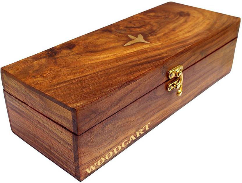 Woodcart H Ndmade Wooden Tea Box For Bags With 8 Equal Cabinets Woodcart H Ndmade Wooden Tea Box For Bags With 8 Equal Cabinets 12 4 Inches Brass Leaf On Top Storage Brown