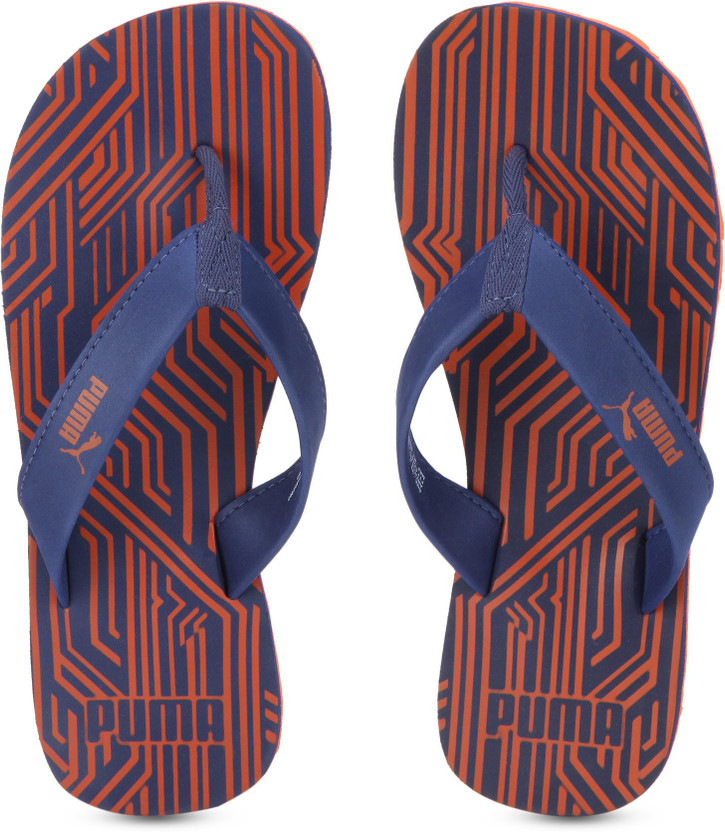 puma blue slippers & flip flops