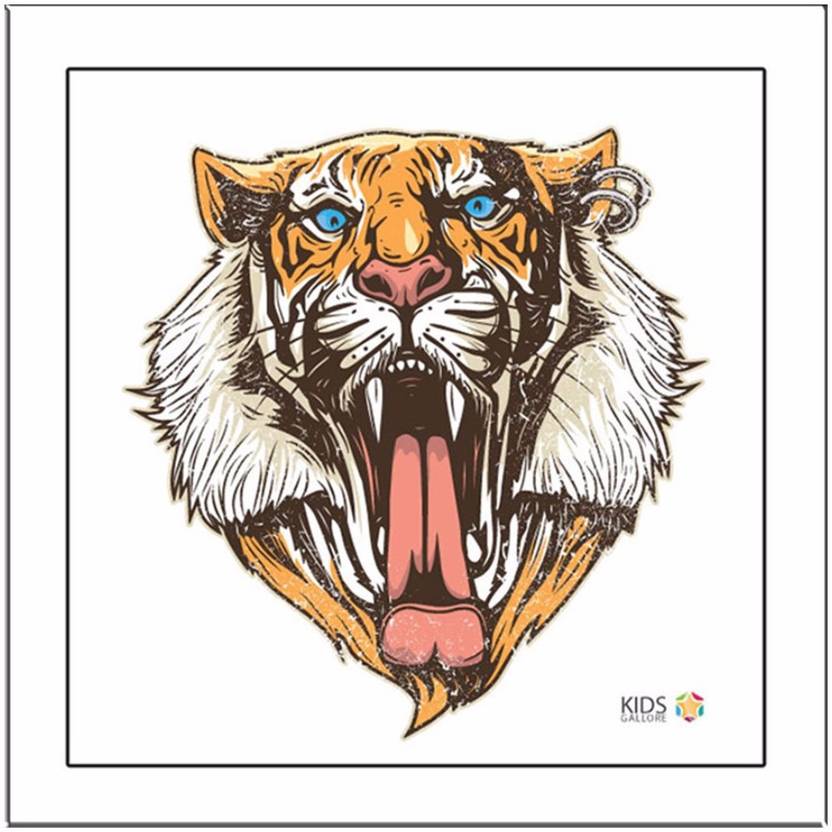 Tiger Face Fierce Paper Print Animals Posters In India