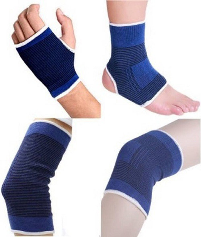 BANQLYN COMBO OFFER Of Knee,Palm,Elbow,Ankle Support For Gym Knee Support(Blue)