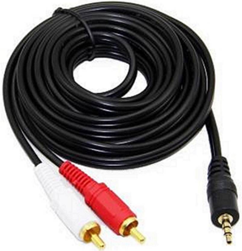 TECHON TVout Cable 1.5 Meter 3.5mm Male To 2 RCA Male Stereo Audio