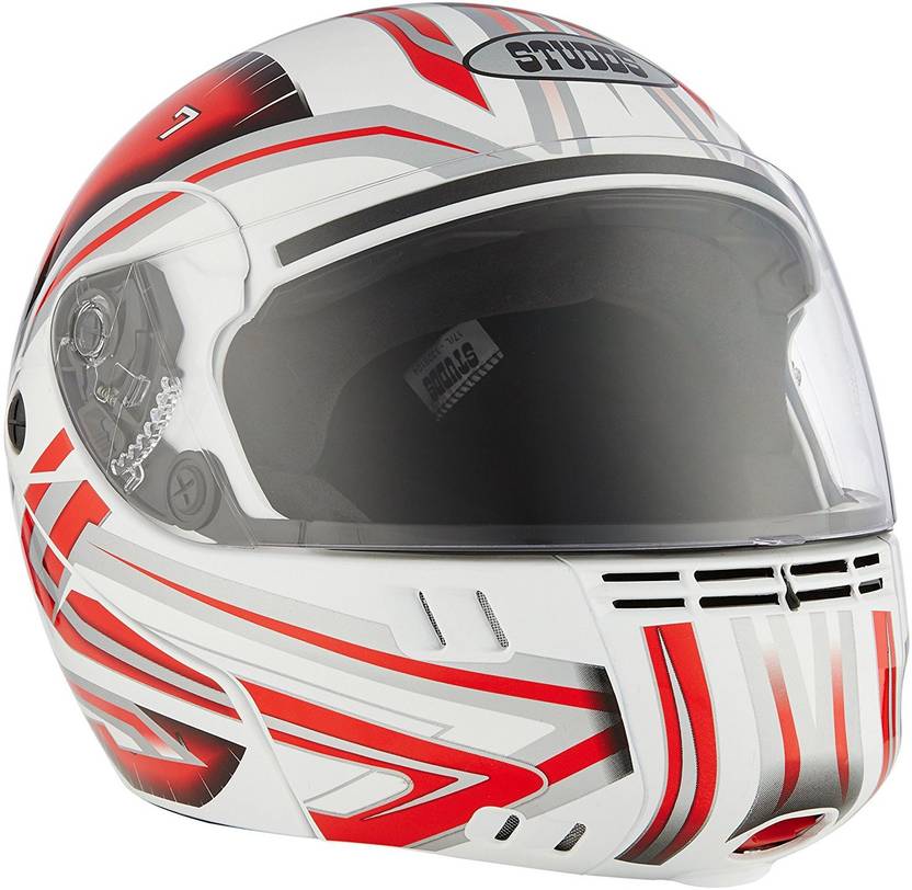 STUDDS Full Face Helmet Ninja 3G D1 (White N2, L) Motorbike Helmet