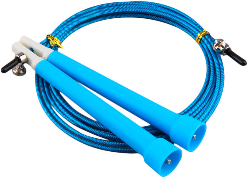 HAWKISH SKIPPING ROPE ADJUSTABLE CABLE FITNESS SPEED EXERCISE BOXING GYM JUMP (COLOR MAY VARY) FREE SHIPPING, FOR WARM UP AND FITNESS EXERCISE,FOR ALL AGES Speed Skipping Rope(Blue, Length: 0 inch)