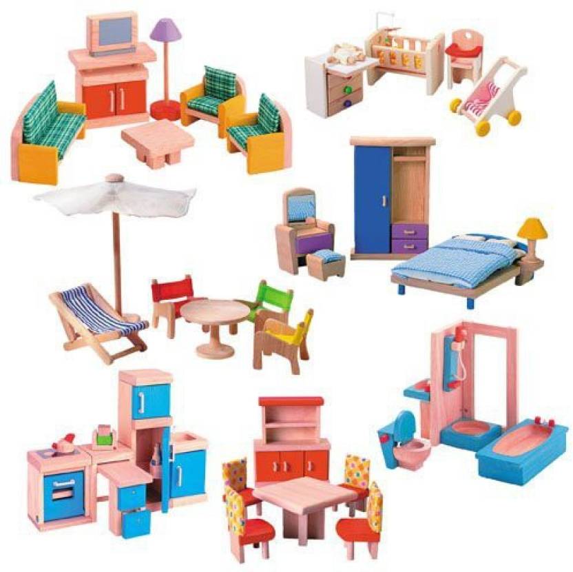 Plan Toys Wooden Dollhouse Furniture Group Wooden Dollhouse