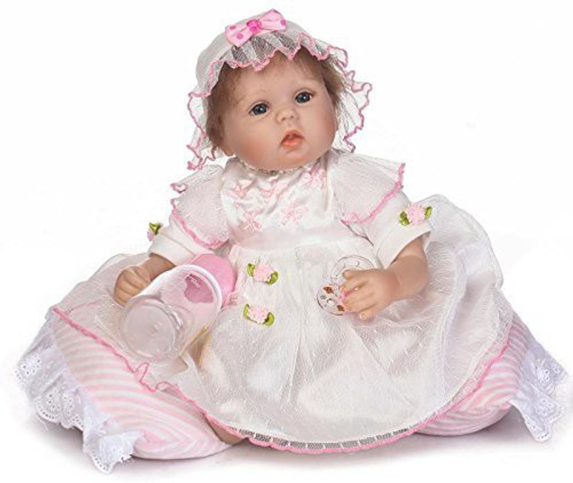 Realistic Reborn Dolls Soft Silicone Sweet Beautiful Denim Dress