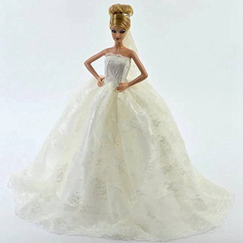 Generic 1 Pcs White Classical Style Handmade Floor Length Wedding