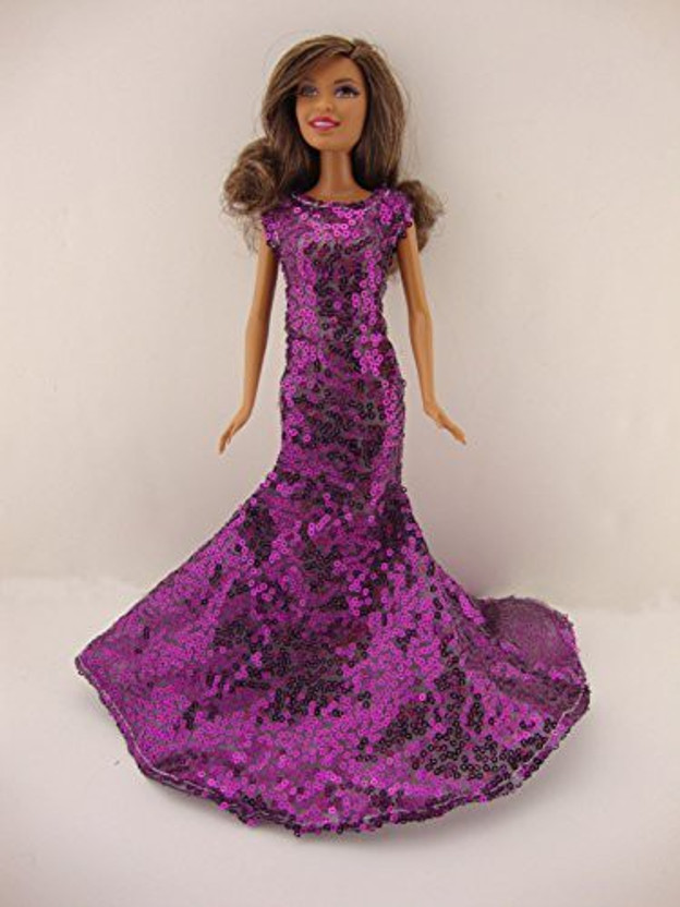 Spectacular Hot Pink Sequined Mermaid Gown Made to Fit Barbie Doll