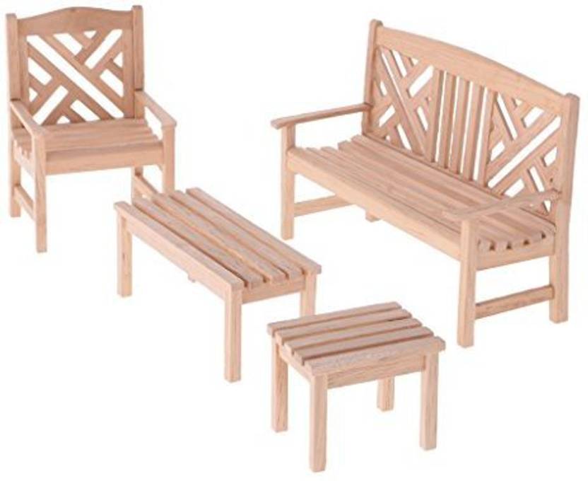 Magideal Dollhouse Miniature 1 12 Garden Furniture Wooden Table Magideal Dollhouse Miniature 1 12 Garden Furniture Wooden Table Chair Bench No Paint 4 Pieces