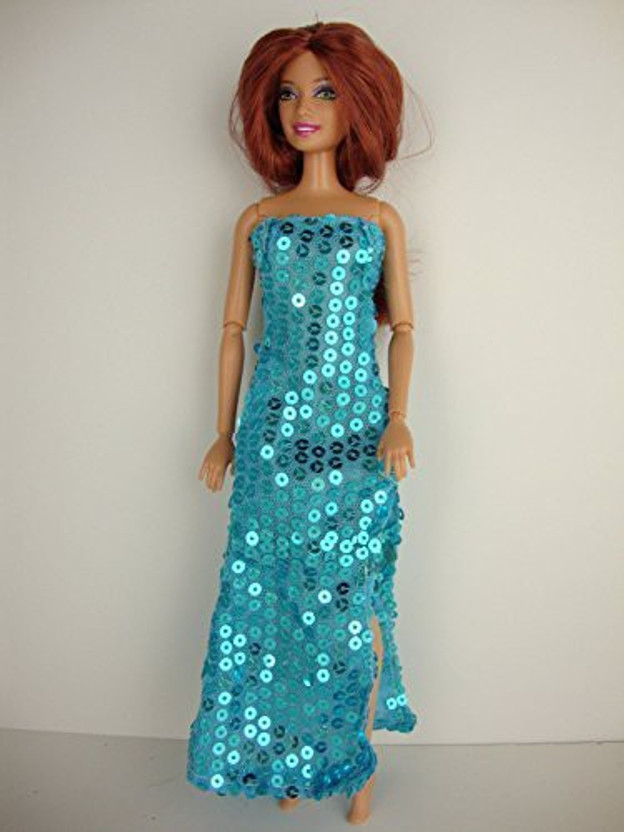 Spectacular Hot Pink Sequined Mermaid Gown Made to Fit Barbie Doll