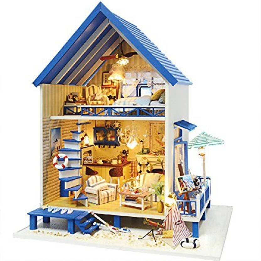 Generic Wooden Handmade Dollhouse Miniature Diy Kit Romantic Generic Wooden Handmade Dollhouse Miniature Diy Kit Romantic Aegean Sea Series Scene Dollhouses Furniture Parts 1 2 Multicolor