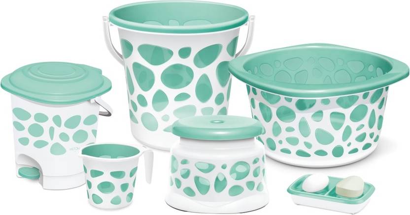 Milton Home52 Duplex 6 Pcs Bathroom Set 20 L Plastic Bucket