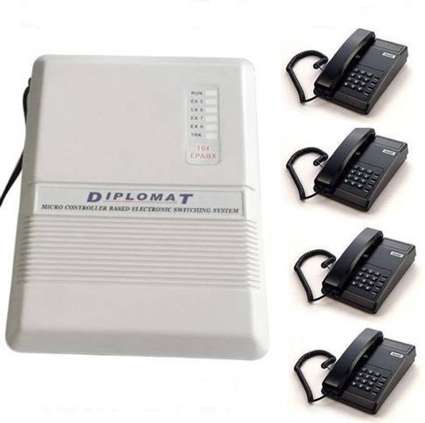 GRD Diplomat EPABX 104 System and 4 Beetel Phone set Corded